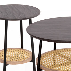 ΣΕΤ 2ΤΜΧ ΤΡΑΠΕΖΙΑ ΣΑΛΟΝΙΟΥ SEWELL HM21087 MDF-ΜΕΤΑΛΛΟ-ΣΥΝΘΕΤΙΚΟ RATTAN Φ80εκ & Φ45εκ - Pakobazaar