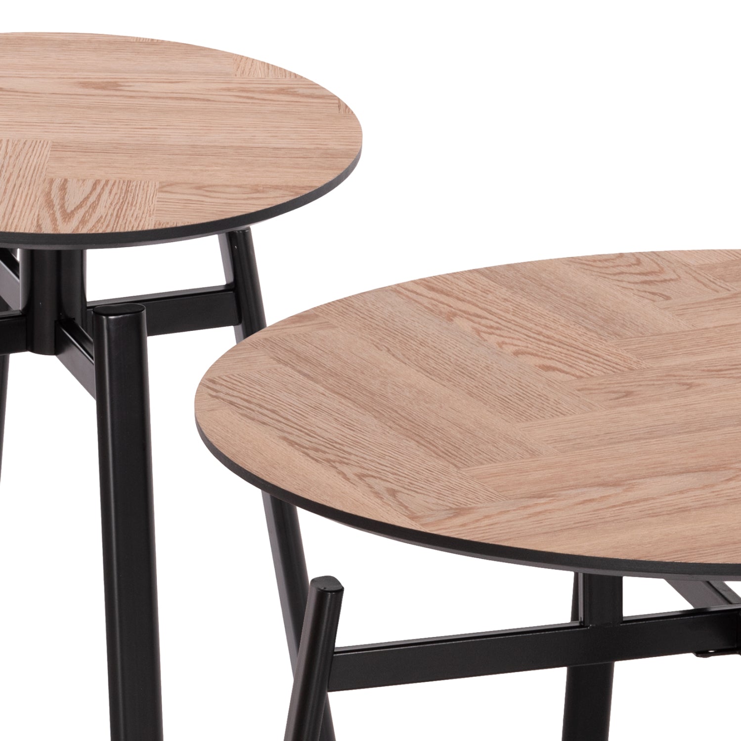 ΣΕΤ 2ΤΜΧ ΤΡΑΠΕΖΙΑ ΣΑΛΟΝΙΟΥ NORTON HM21088 MDF-ΜΕΤΑΛΛΟ Φ80εκ & Φ45εκ - Pakobazaar