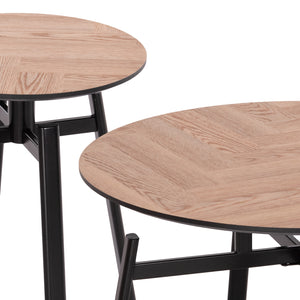ΣΕΤ 2ΤΜΧ ΤΡΑΠΕΖΙΑ ΣΑΛΟΝΙΟΥ NORTON HM21088 MDF-ΜΕΤΑΛΛΟ Φ80εκ & Φ45εκ - Pakobazaar