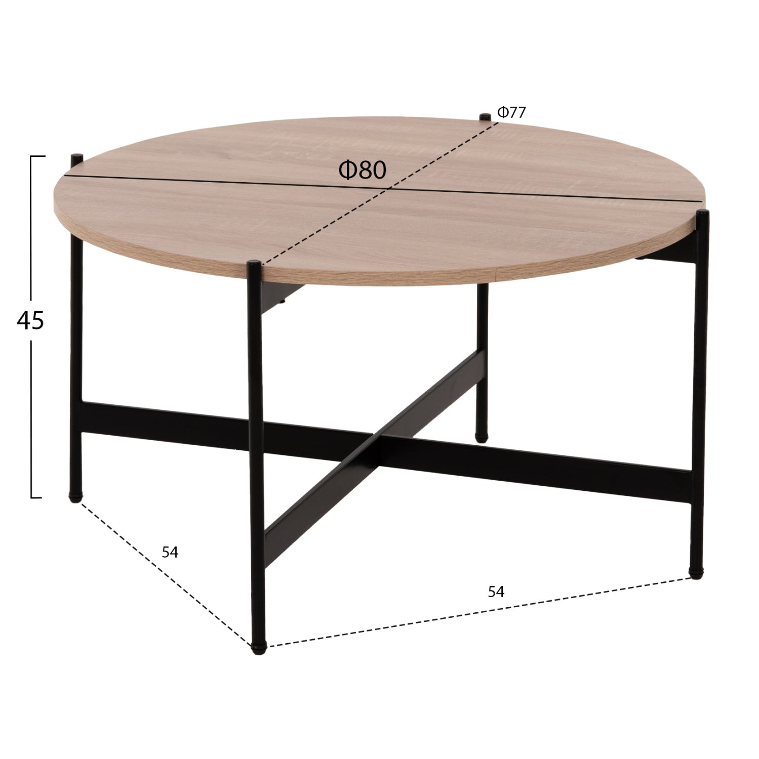 ΣΕΤ 2ΤΜΧ ΤΡΑΠΕΖΙΑ ΣΑΛΟΝΙΟΥ RONDA HM21089.02 MDF ΣΟΝΑΜΑ Φ80εκ & Φ50εκ - Pakobazaar