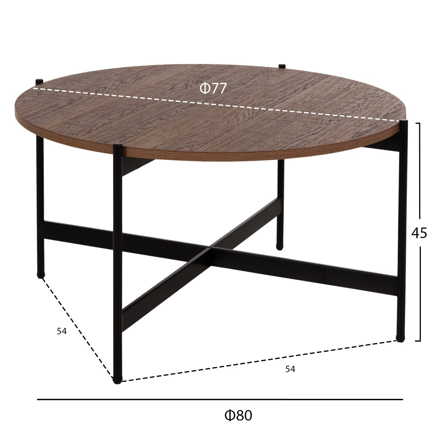 ΣΕΤ 2ΤΜΧ ΤΡΑΠΕΖΙΑ ΣΑΛΟΝΙΟΥ RONDA HM21089.03 MDF ΣΕ ΚΑΡΥΔΙ ΧΡΩΜΑ Φ80εκ & Φ50εκ - Pakobazaar
