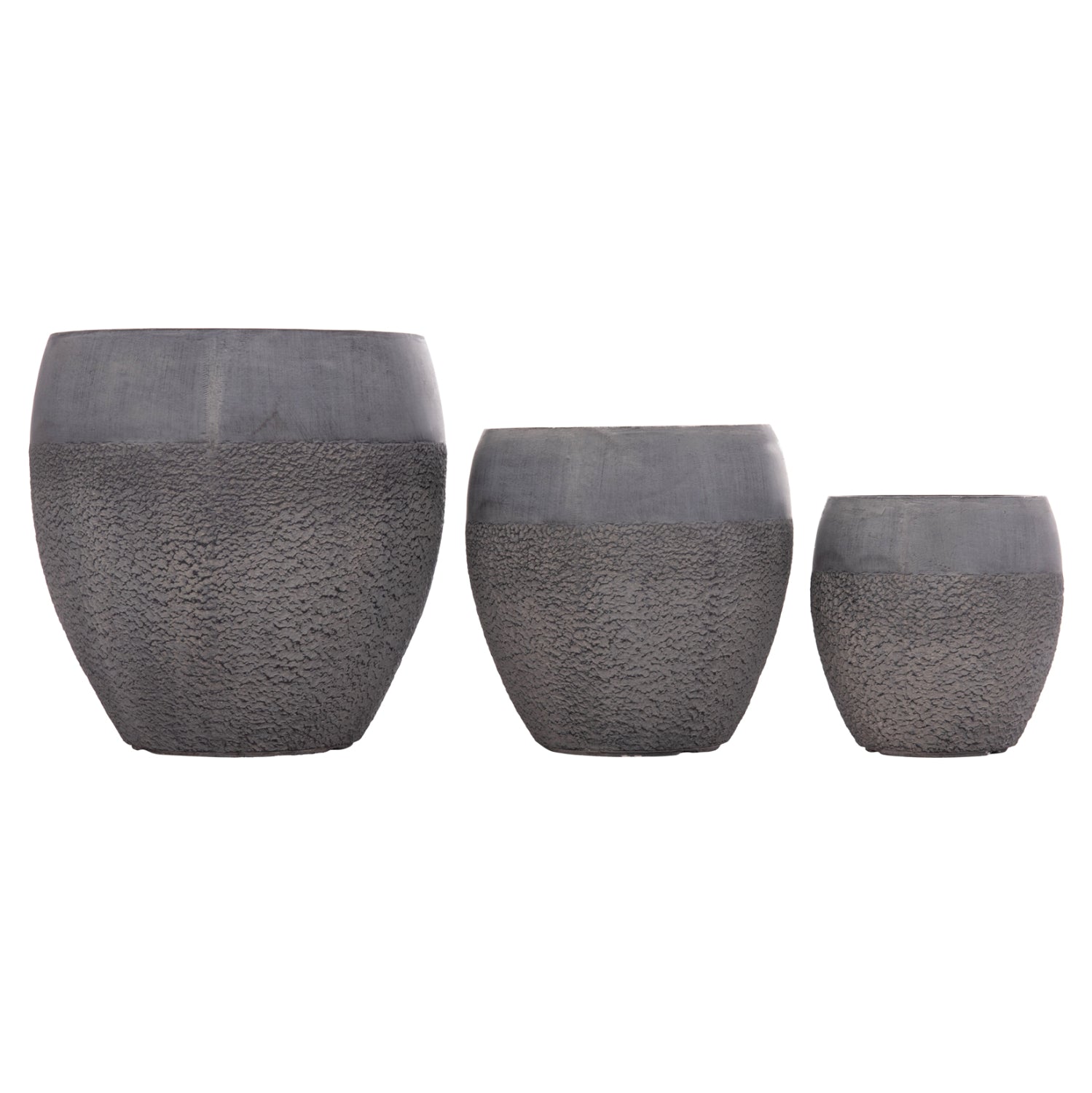 ΣΕΤ 3ΤΜΧ ΓΛΑΣΤΡΕΣ ΣΕΙΡΑ GARDENER HM4725 FIBERCLAY-ΣΕ ΣΚΟΥΡΟ CEMENT ΧΡΩΜΑ Φ55x54Υεκ