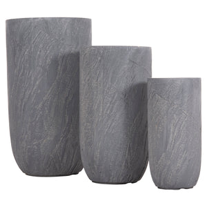 ΣΕΤ 3ΤΜΧ ΓΛΑΣΤΡΕΣ ΚΥΛΙΝΔΡΟΙ ΣΕΙΡΑ GARDENER HM4720 FIBERCLAY-ΧΡΩΜΑ CEMENT Φ44x79Υεκ