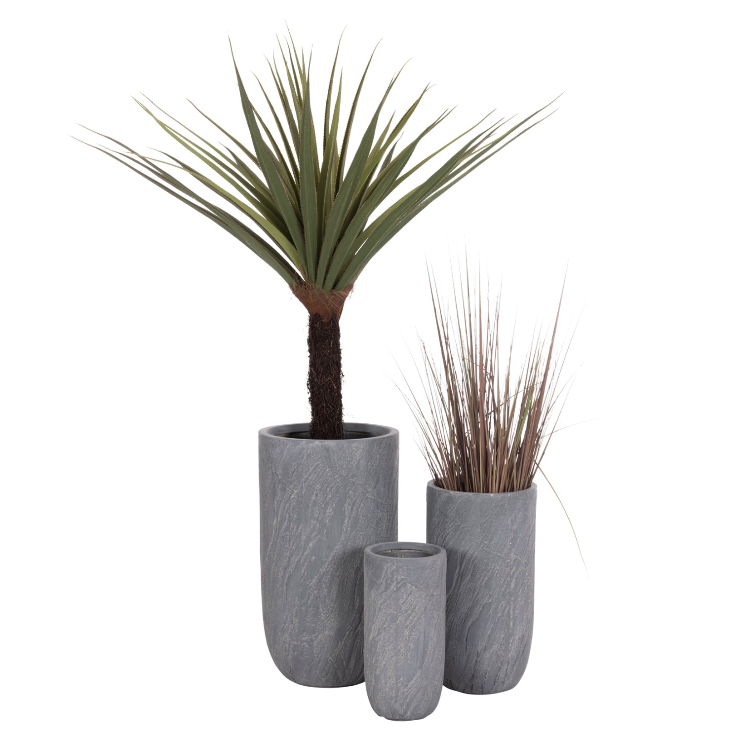 ΣΕΤ 3ΤΜΧ ΓΛΑΣΤΡΕΣ ΚΥΛΙΝΔΡΟΙ ΣΕΙΡΑ GARDENER HM4720 FIBERCLAY-ΧΡΩΜΑ CEMENT Φ44x79Υεκ