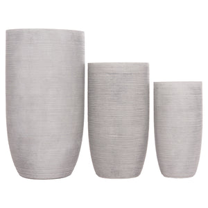 ΣΕΤ 3ΤΜΧ ΓΛΑΣΤΡΕΣ ΚΥΛΙΝΔΡΟΙ ΣΕΙΡΑ GARDENER HM4721 FIBERCLAY-ΧΡΩΜΑ CEMENT Φ42x78Υεκ
