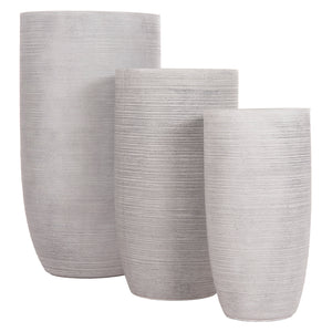 ΣΕΤ 3ΤΜΧ ΓΛΑΣΤΡΕΣ ΚΥΛΙΝΔΡΟΙ ΣΕΙΡΑ GARDENER HM4721 FIBERCLAY-ΧΡΩΜΑ CEMENT Φ42x78Υεκ