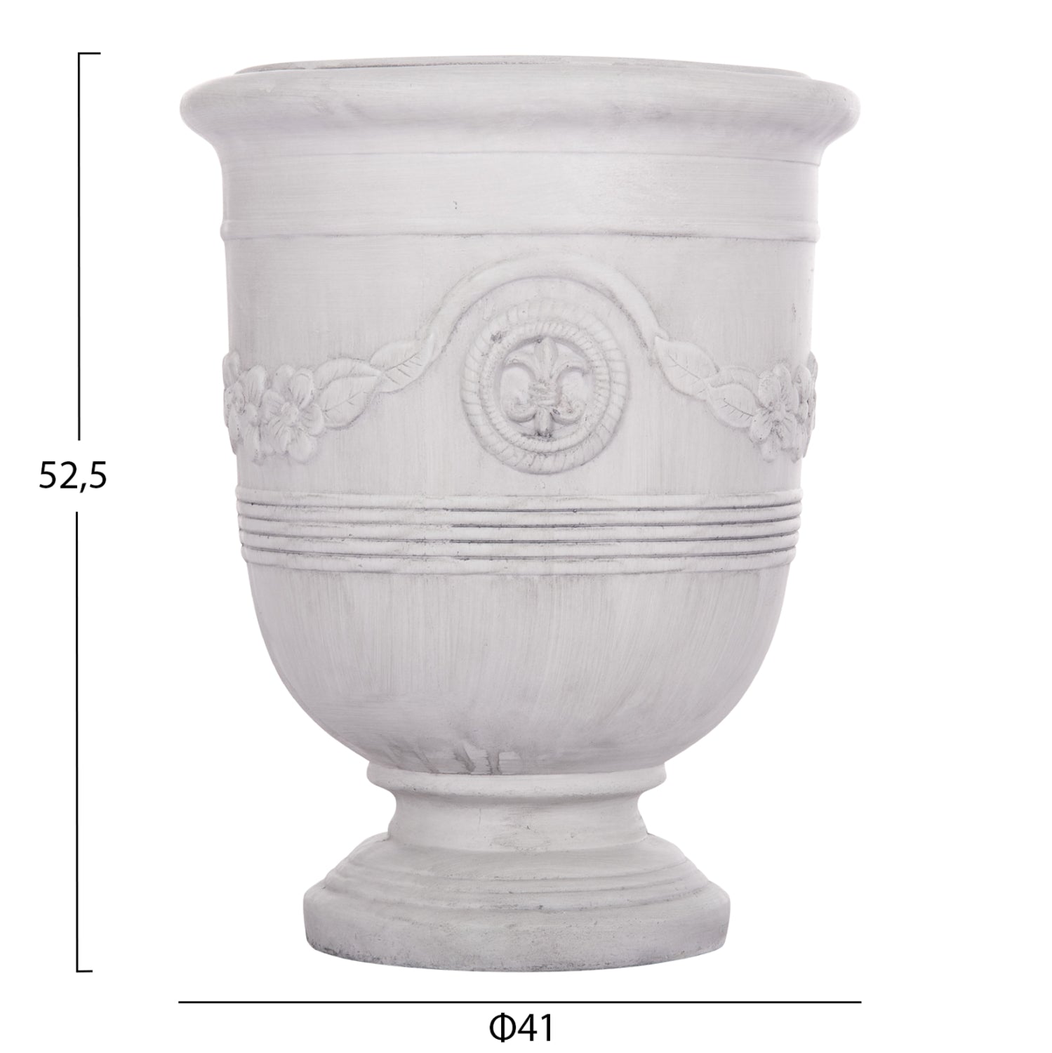 ΣΕΤ 3ΤΜΧ ΓΛΑΣΤΡΕΣ ΜΕ ΑΝΑΓΛΥΦΟ GARDENER HM4729 FIBERCLAY-ΣΕ ΥΠΟΛΕΥΚΟ Φ58x72.5Υεκ - Pakobazaar