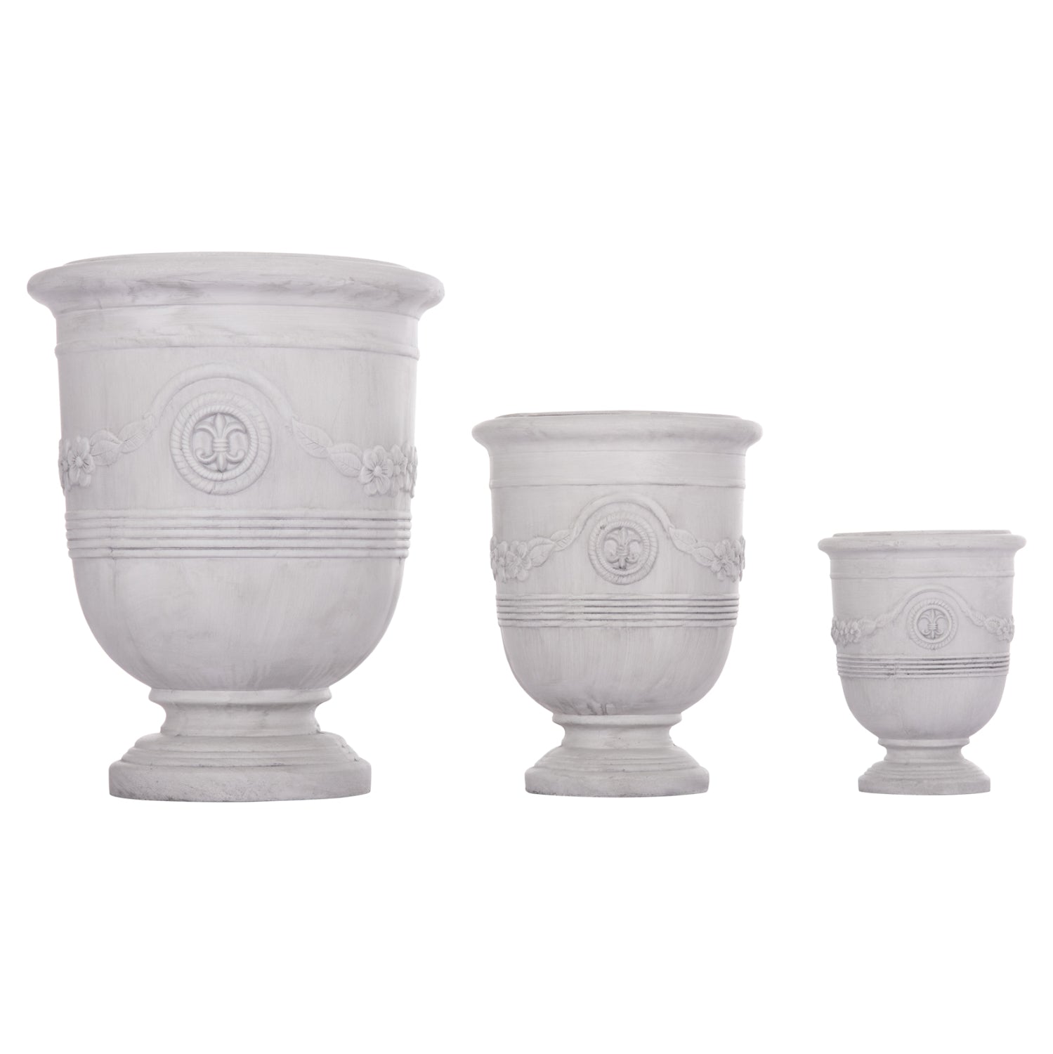 ΣΕΤ 3ΤΜΧ ΓΛΑΣΤΡΕΣ ΜΕ ΑΝΑΓΛΥΦΟ GARDENER HM4729 FIBERCLAY-ΣΕ ΥΠΟΛΕΥΚΟ Φ58x72.5Υεκ - Pakobazaar