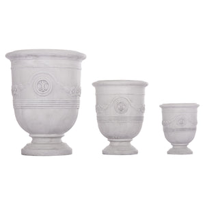 ΣΕΤ 3ΤΜΧ ΓΛΑΣΤΡΕΣ ΜΕ ΑΝΑΓΛΥΦΟ GARDENER HM4729 FIBERCLAY-ΣΕ ΥΠΟΛΕΥΚΟ Φ58x72.5Υεκ - Pakobazaar