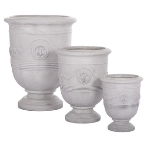 ΣΕΤ 3ΤΜΧ ΓΛΑΣΤΡΕΣ ΜΕ ΑΝΑΓΛΥΦΟ GARDENER HM4729 FIBERCLAY-ΣΕ ΥΠΟΛΕΥΚΟ Φ58x72.5Υεκ - Pakobazaar