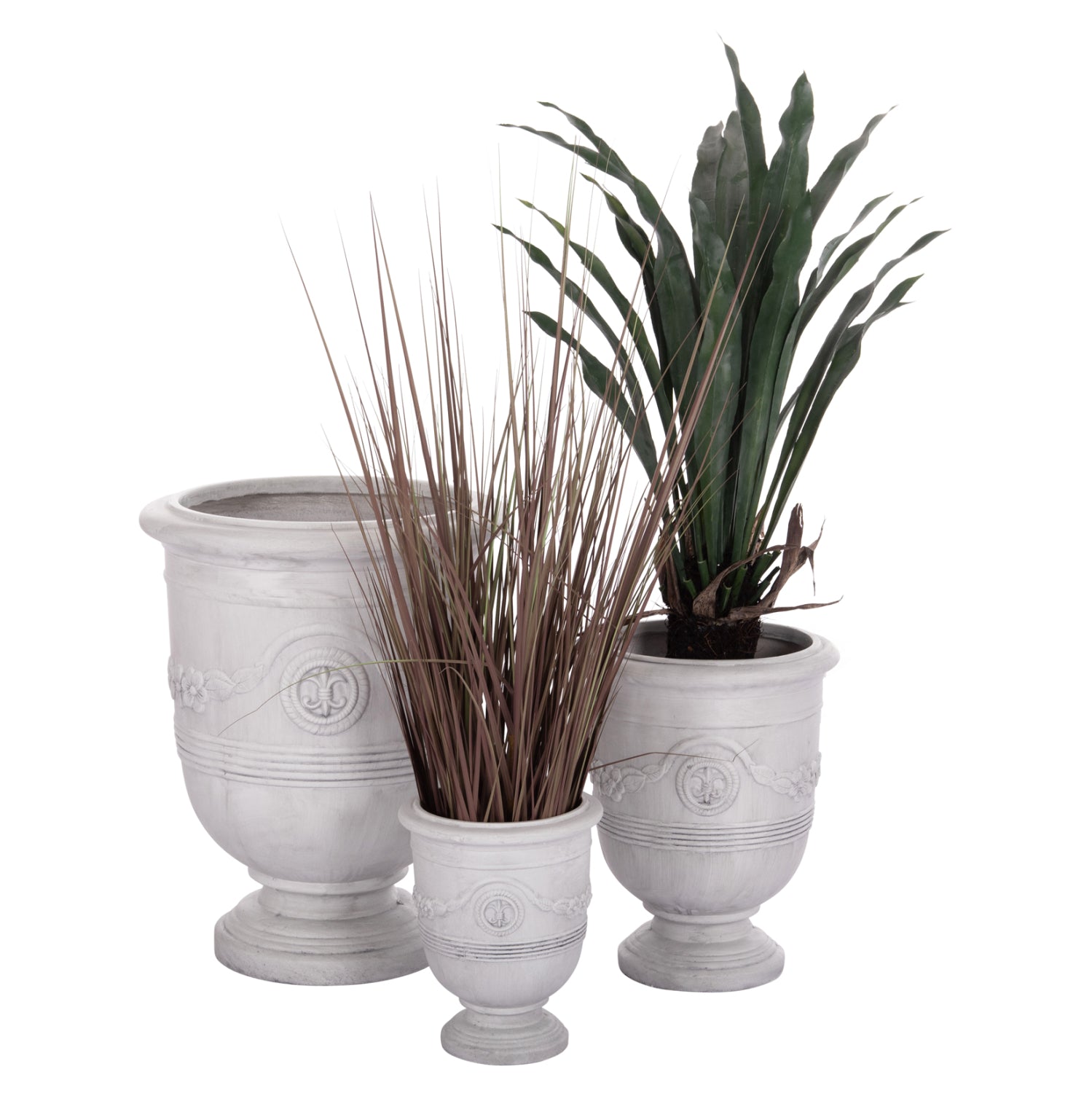 ΣΕΤ 3ΤΜΧ ΓΛΑΣΤΡΕΣ ΜΕ ΑΝΑΓΛΥΦΟ GARDENER HM4729 FIBERCLAY-ΣΕ ΥΠΟΛΕΥΚΟ Φ58x72.5Υεκ - Pakobazaar