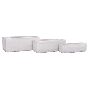 ΣΕΤ 3ΤΜΧ ΓΛΑΣΤΡΕΣ ΟΡΘΟΓΩΝΙΕΣ GARDENER HM4723 FIBERCLAY ΓΚΡΙ CEMENT 81x30x30Υεκ.