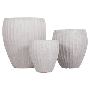 ΣΕΤ 3ΤΜΧ ΓΛΑΣΤΡΕΣ ΣΤΡΟΓΓΥΛΕΣ ΣΕΙΡΑ GARDENER HM4728 FIBERCLAY-ΧΡΩΜΑ CEMENT Φ48x56Υεκ - Pakobazaar