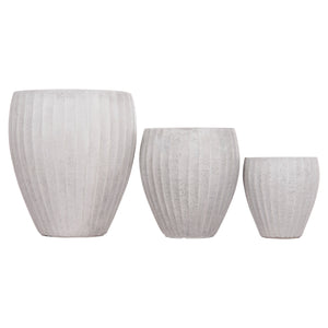 ΣΕΤ 3ΤΜΧ ΓΛΑΣΤΡΕΣ ΣΤΡΟΓΓΥΛΕΣ ΣΕΙΡΑ GARDENER HM4728 FIBERCLAY-ΧΡΩΜΑ CEMENT Φ48x56Υεκ - Pakobazaar