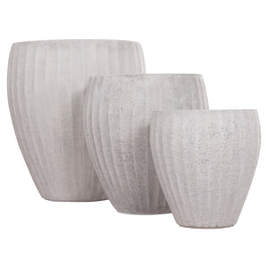 ΣΕΤ 3ΤΜΧ ΓΛΑΣΤΡΕΣ ΣΤΡΟΓΓΥΛΕΣ ΣΕΙΡΑ GARDENER HM4728 FIBERCLAY-ΧΡΩΜΑ CEMENT Φ48x56Υεκ - Pakobazaar