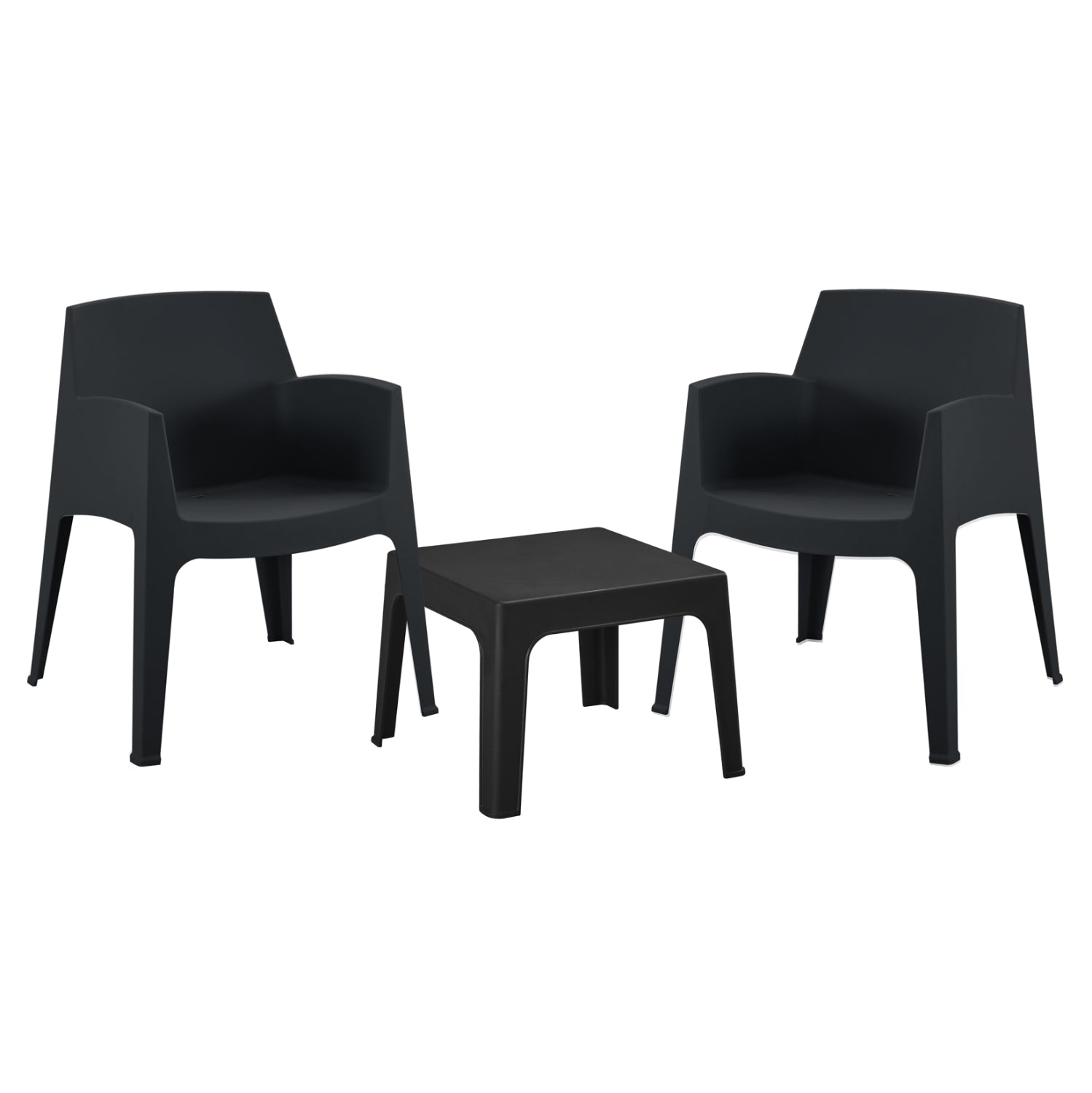 ΣΕΤ 3ΤΜΧ ΠΟΛΥΠΡΟΠΥΛΕΝΙΟΥ SLEEK HM21267.02 ΤΡΑΠΕΖΑΚΙ & 2 ΠΟΛΥΘΡΟΝΕΣ-ΜΑΥΡΟ - Pakobazaar