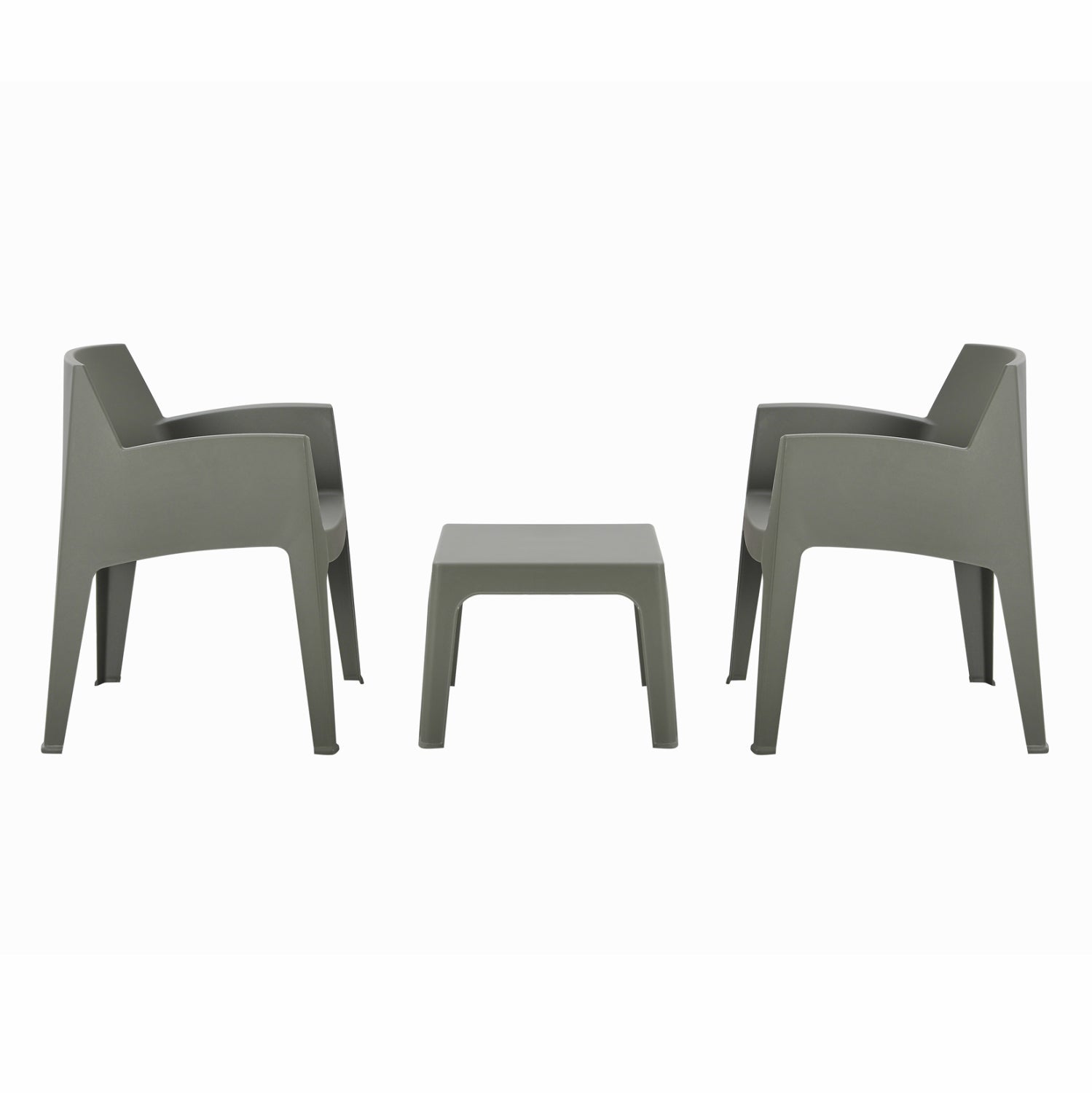 ΣΕΤ 3ΤΜΧ ΠΟΛΥΠΡΟΠΥΛΕΝΙΟΥ SLEEK HM21267.05 ΤΡΑΠΕΖΑΚΙ & 2 ΠΟΛΥΘΡΟΝΕΣ-DARK OLIVE GREEN - Pakobazaar