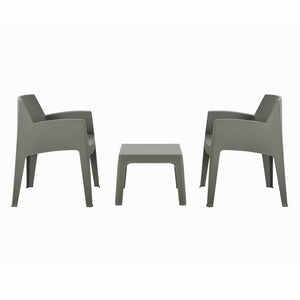 ΣΕΤ 3ΤΜΧ ΠΟΛΥΠΡΟΠΥΛΕΝΙΟΥ SLEEK HM21267.05 ΤΡΑΠΕΖΑΚΙ & 2 ΠΟΛΥΘΡΟΝΕΣ-DARK OLIVE GREEN - Pakobazaar