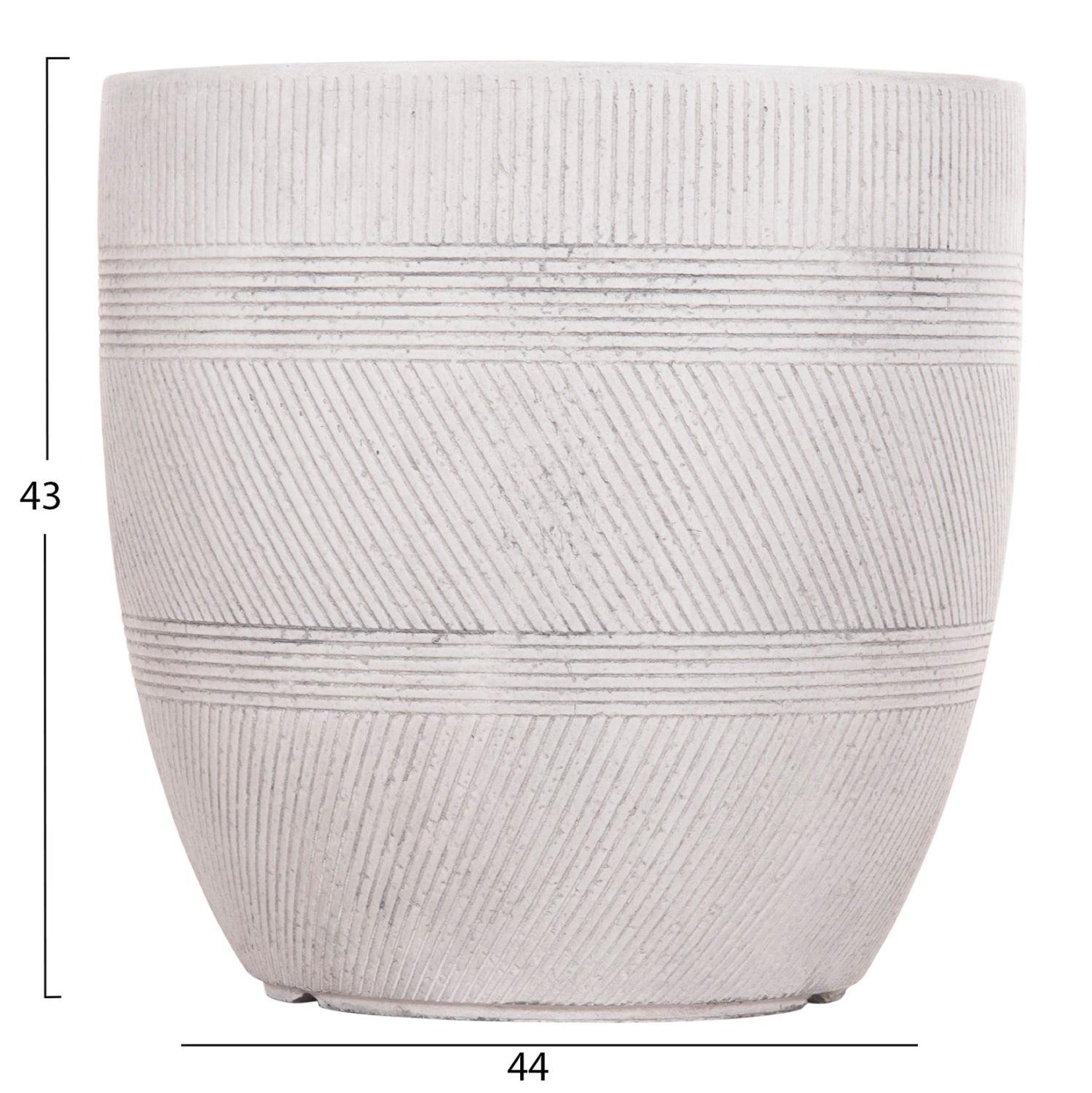ΣΕΤ 4ΤΜΧ ΓΛΑΣΤΡΕΣ ΣΤΡΟΓΓΥΛΕΣ ΣΕΙΡΑ GARDENER HM4719 FIBERCLAY-ΧΡΩΜΑ CEMENT Φ44x43Υεκ