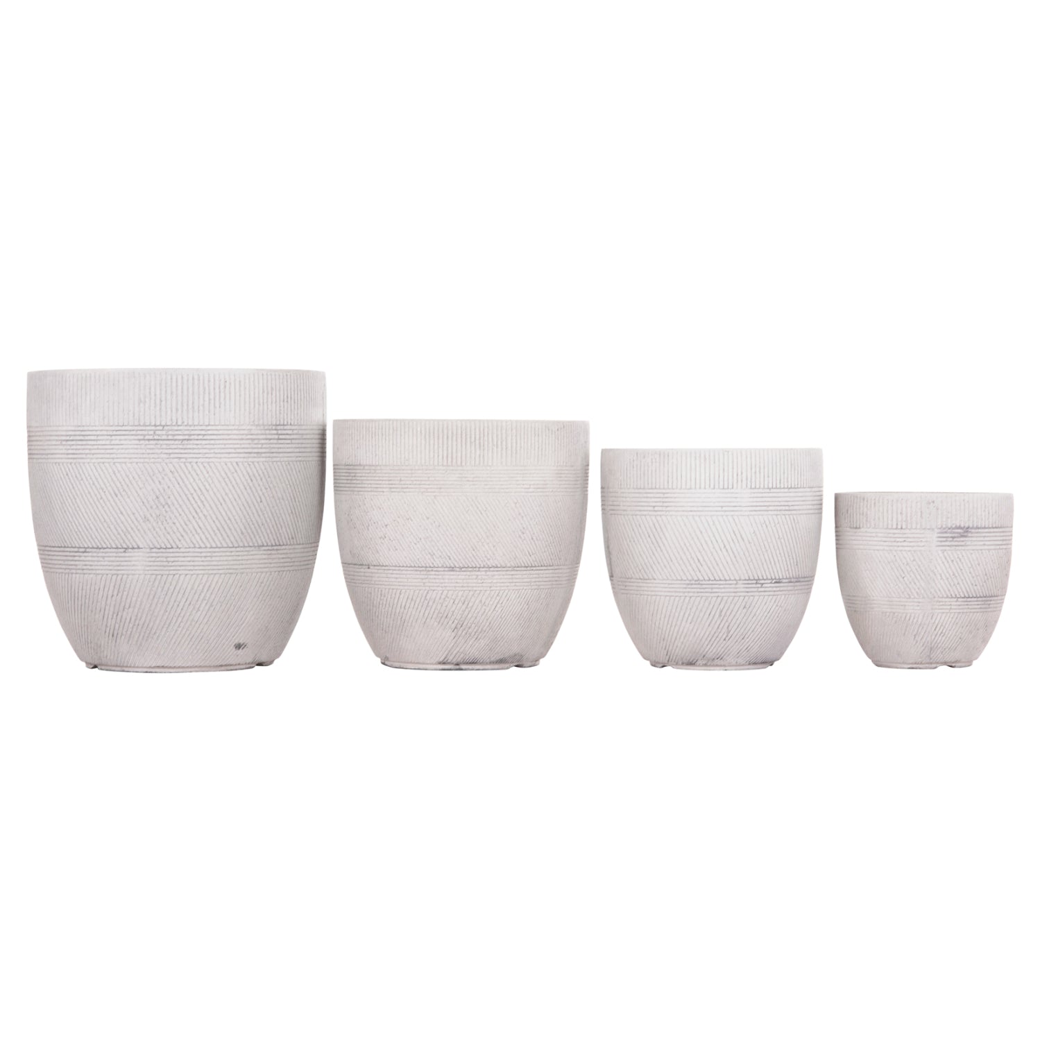 ΣΕΤ 4ΤΜΧ ΓΛΑΣΤΡΕΣ ΣΤΡΟΓΓΥΛΕΣ ΣΕΙΡΑ GARDENER HM4719 FIBERCLAY-ΧΡΩΜΑ CEMENT Φ44x43Υεκ