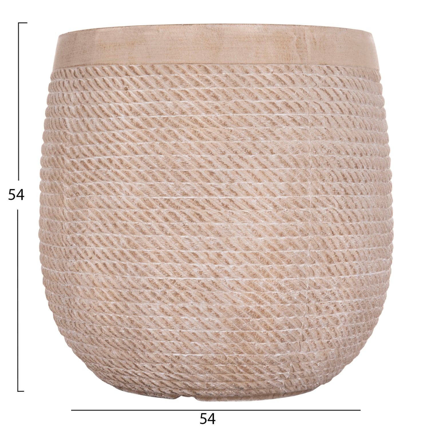 ΣΕΤ 4ΤΜΧ ΓΛΑΣΤΡΕΣ ΣΤΡΟΓΓΥΛΕΣ GARDENER HM4722 FIBERCLAY--IVORY CEMENT Φ54x54Υεκ - Pakobazaar