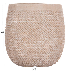 ΣΕΤ 4ΤΜΧ ΓΛΑΣΤΡΕΣ ΣΤΡΟΓΓΥΛΕΣ GARDENER HM4722 FIBERCLAY--IVORY CEMENT Φ54x54Υεκ - Pakobazaar