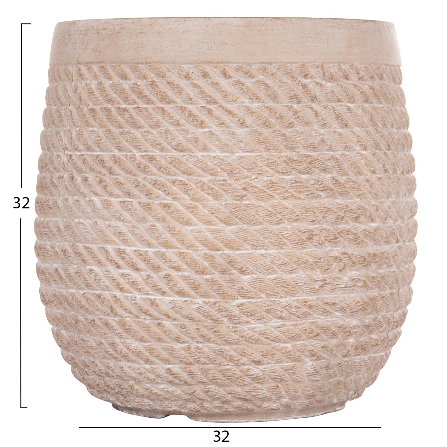 ΣΕΤ 4ΤΜΧ ΓΛΑΣΤΡΕΣ ΣΤΡΟΓΓΥΛΕΣ GARDENER HM4722 FIBERCLAY--IVORY CEMENT Φ54x54Υεκ - Pakobazaar