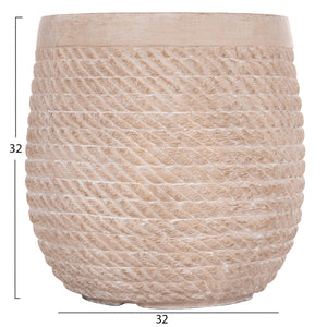 ΣΕΤ 4ΤΜΧ ΓΛΑΣΤΡΕΣ ΣΤΡΟΓΓΥΛΕΣ GARDENER HM4722 FIBERCLAY--IVORY CEMENT Φ54x54Υεκ - Pakobazaar
