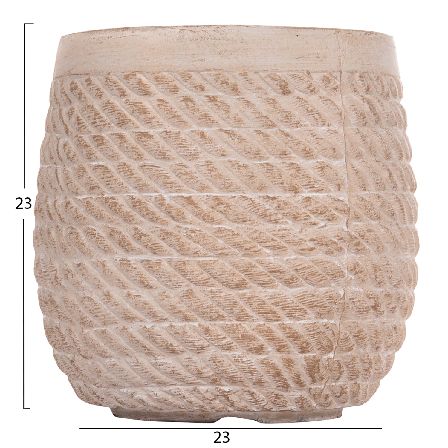 ΣΕΤ 4ΤΜΧ ΓΛΑΣΤΡΕΣ ΣΤΡΟΓΓΥΛΕΣ GARDENER HM4722 FIBERCLAY--IVORY CEMENT Φ54x54Υεκ - Pakobazaar
