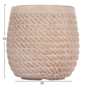 ΣΕΤ 4ΤΜΧ ΓΛΑΣΤΡΕΣ ΣΤΡΟΓΓΥΛΕΣ GARDENER HM4722 FIBERCLAY--IVORY CEMENT Φ54x54Υεκ - Pakobazaar