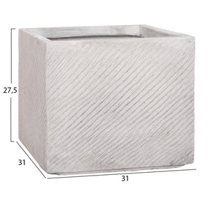 ΣΕΤ 4ΤΜΧ ΓΛΑΣΤΡΕΣ ΤΕΤΡΑΓΩΝΕΣ GARDENER HM4730 FIBERCLAY ΓΚΡΙ CEMENT 37x37x32Υεκ.