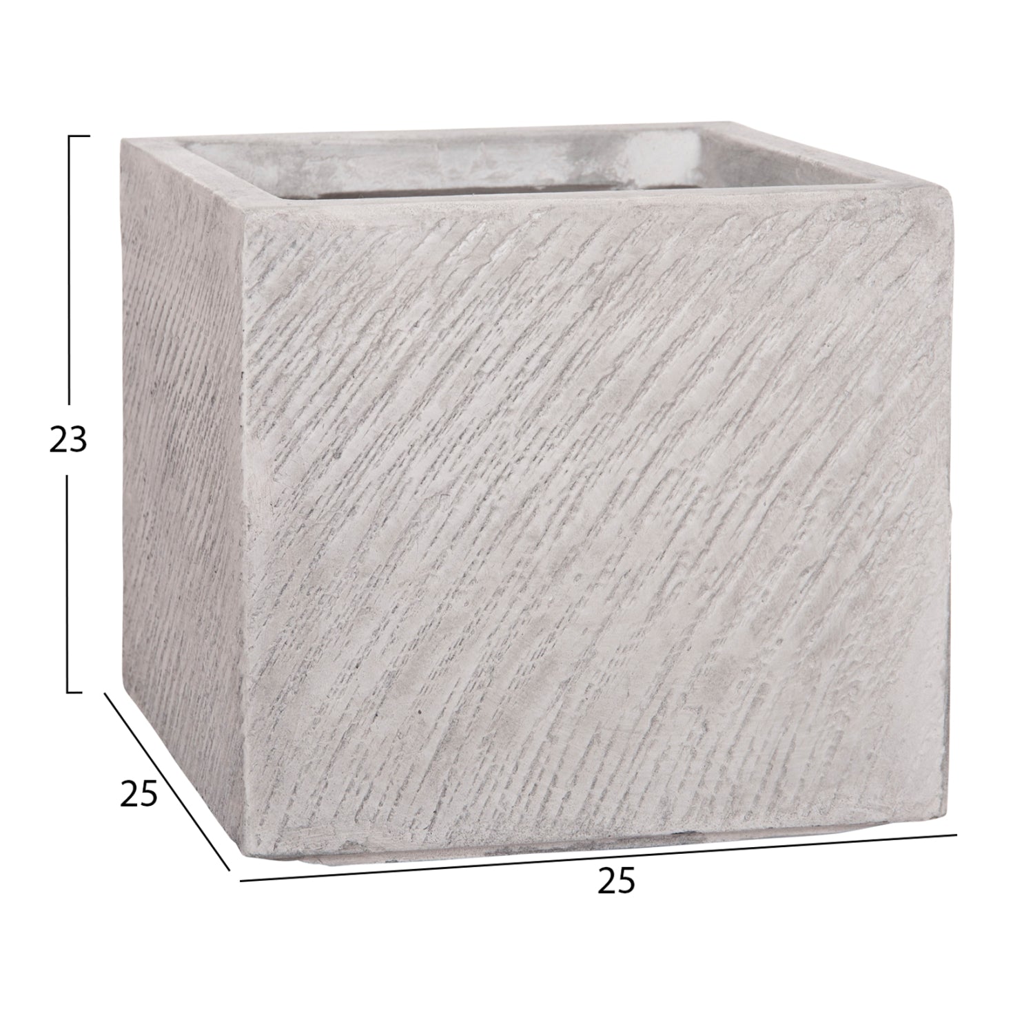 ΣΕΤ 4ΤΜΧ ΓΛΑΣΤΡΕΣ ΤΕΤΡΑΓΩΝΕΣ GARDENER HM4730 FIBERCLAY ΓΚΡΙ CEMENT 37x37x32Υεκ.