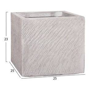 ΣΕΤ 4ΤΜΧ ΓΛΑΣΤΡΕΣ ΤΕΤΡΑΓΩΝΕΣ GARDENER HM4730 FIBERCLAY ΓΚΡΙ CEMENT 37x37x32Υεκ.