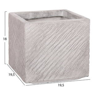 ΣΕΤ 4ΤΜΧ ΓΛΑΣΤΡΕΣ ΤΕΤΡΑΓΩΝΕΣ GARDENER HM4730 FIBERCLAY ΓΚΡΙ CEMENT 37x37x32Υεκ.