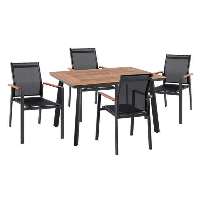 ΣΕΤ 5 ΤΜΧ ΜΕ ΤΡΑΠΕΖΙ POLYWOOD& ΠΟΛΥΘΡΟΝΕΣ MILLER ΓΚΡΙ HM10503.10 - Pakobazaar