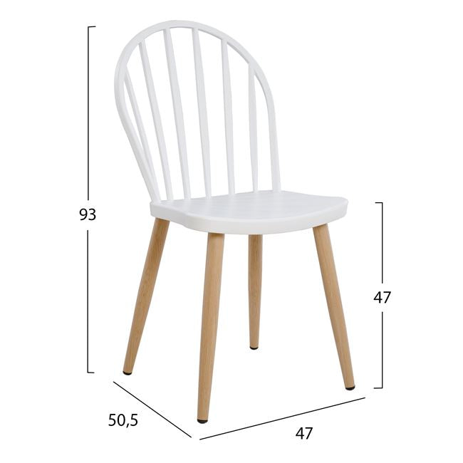 ΣΕΤ 5ΤΜΧ ΤΡΑΠΕΖΙ SONAMA & ΚΑΡΕΚΛΕΣ ΠΟΛΥΠΡΟΠΥΛΕΝΙΟΥ ΛΕΥΚΕΣ ΜΕΤΑΛΛΙΚΑ ΠΟΔΙΑ HM11025.01 - Pakobazaar