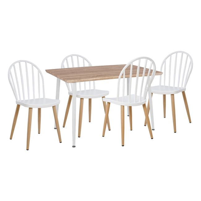 ΣΕΤ 5ΤΜΧ ΤΡΑΠΕΖΙ SONAMA & ΚΑΡΕΚΛΕΣ ΠΟΛΥΠΡΟΠΥΛΕΝΙΟΥ ΛΕΥΚΕΣ ΜΕΤΑΛΛΙΚΑ ΠΟΔΙΑ HM11025.01 - Pakobazaar