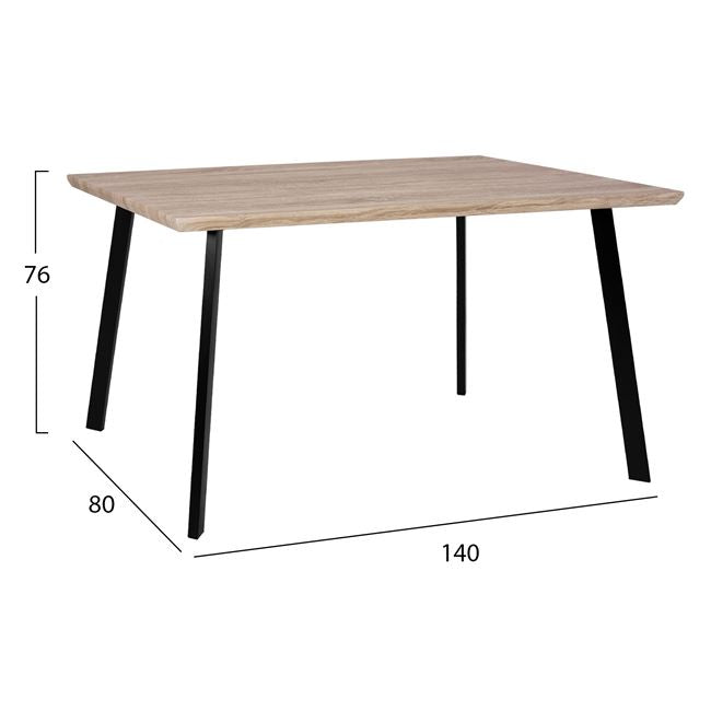 ΣΕΤ 5ΤΜΧ ΤΡΑΠΕΖΙ 140x80x76 cm SONAMA & ΚΑΡΕΚΛΕΣ VANESSA ΜΑΥΡΕΣ ΜΕΤΑΛΛΙΚΑ ΠΟΔΙΑ HM11037 - Pakobazaar