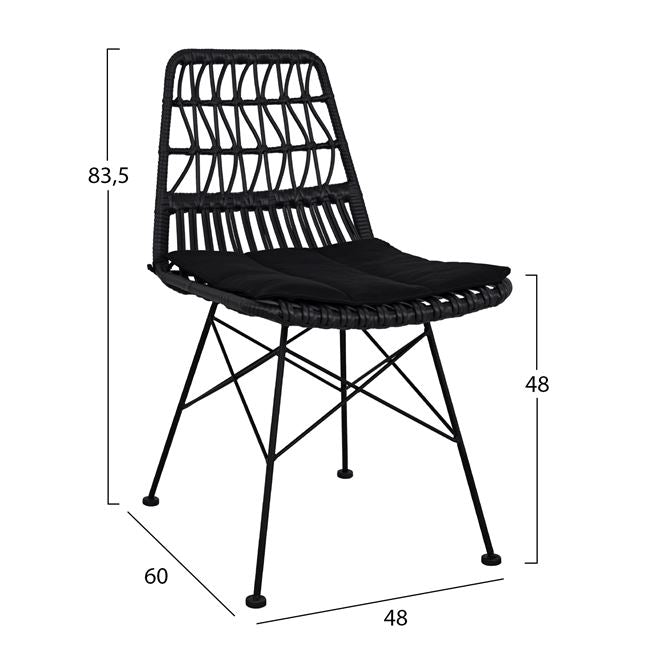 ΣΕΤ 7ΤΜΧ ALLEGRA WICKER ΜΕ ΤΡΑΠΕΖΙ 160X90X78Υ ΜΠΕΖ & ΜΑΥΡΟ ΧΡΩΜΑ HM10516 - Pakobazaar