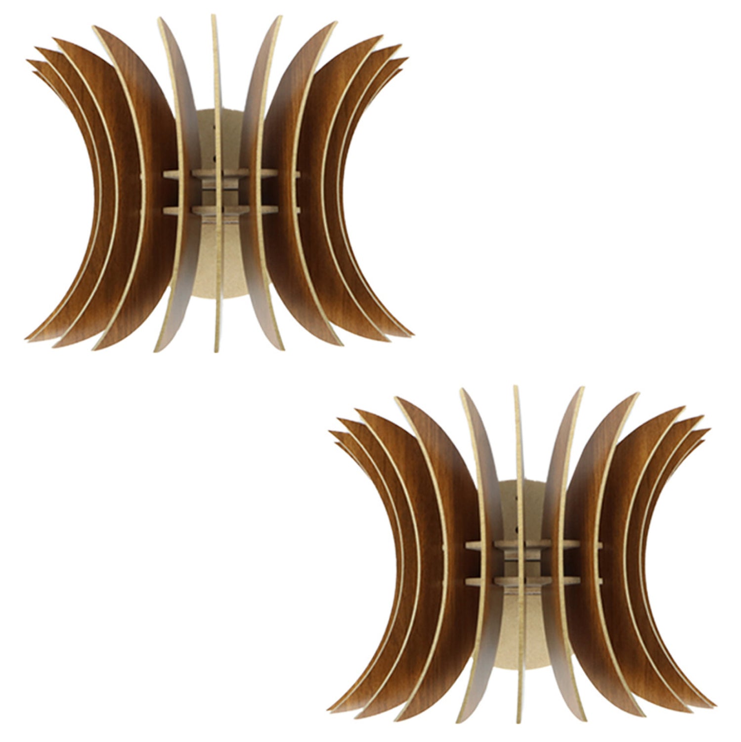 ΣΕΤ ΑΠΛΙΚΕΣ ΤΟΙΧΟΥ 2ΤΜΧ ΞΥΛΙΝΕΣ ΑΠΟ MDF ΚΑΡΥΔΙ HM7380.02 28x20x20Υ εκ. - Pakobazaar