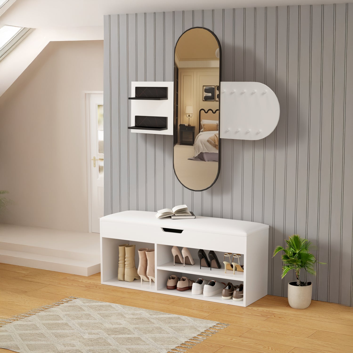 ΣΕΤ ΕΙΣΟΔΟΥ 2ΤΜΧ CHERYL HM21276.01 ΜΕΛΑΜΙΝΗ ΣΕ ΛΕΥΚΟ--ΟΨΗ ΜΑΥΡΟ ΜΑΡΜΑΡΟ - Pakobazaar