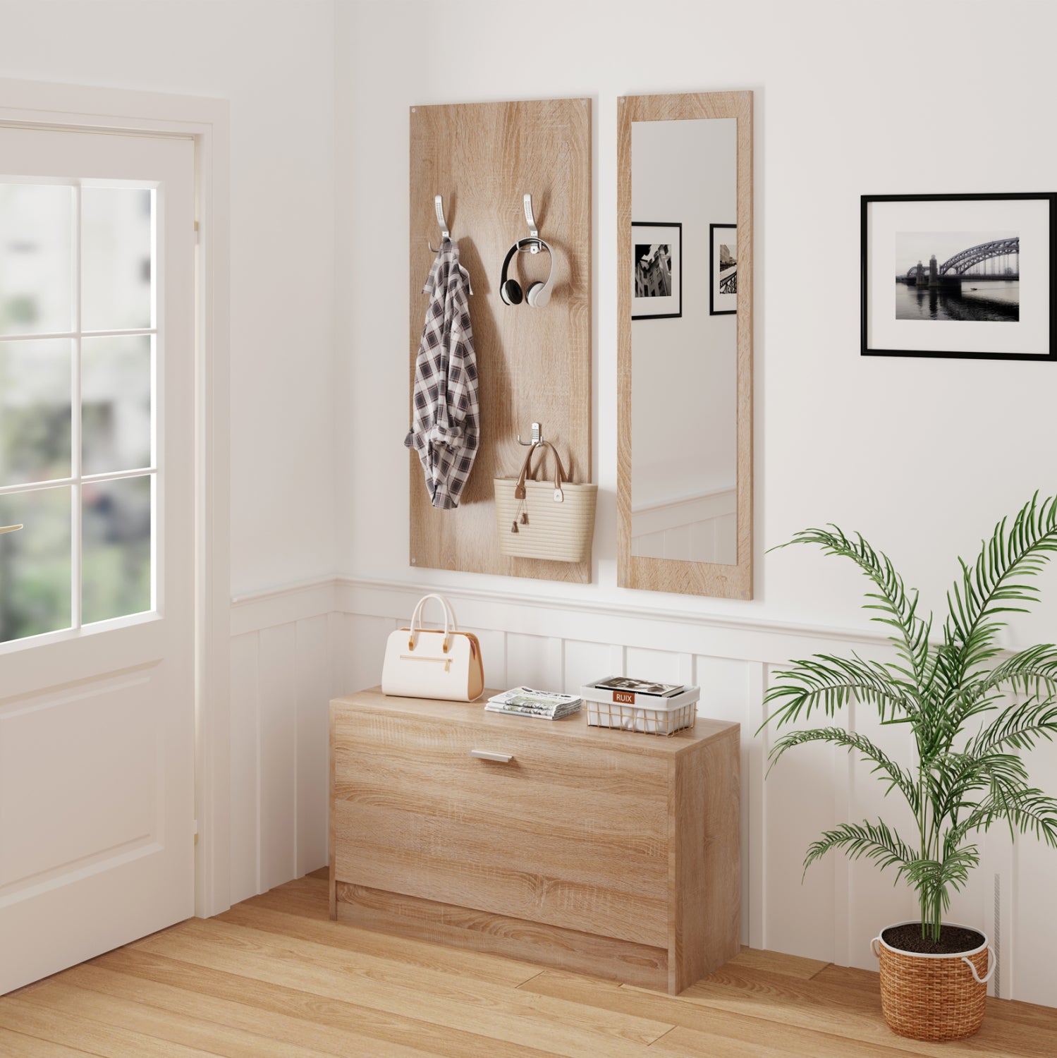 ΣΕΤ ΕΙΣΟΔΟΥ ΜΕ ΚΑΘΡΕΠΤΗ VERN HM2476.01 ΜΕΛΑΜΙΝΗ ΣΕ ΣΟΝΑΜΑ 80x27x175Υεκ - Pakobazaar