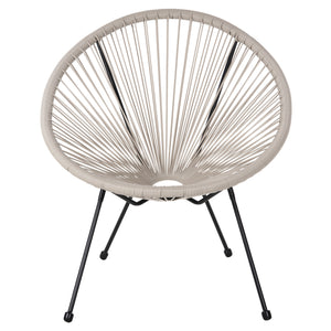 ΣΕΤ ΕΞΩΤΕΡΙΚΟΥ ΧΩΡΟΥ 3ΤΜΧ ACAPULCO HM11861.03 P.E.RATTAN ΕΚΡΟΥ-ΜΕΤΑΛΛΟ ΣΕ ΜΑΥΡΟ - Pakobazaar