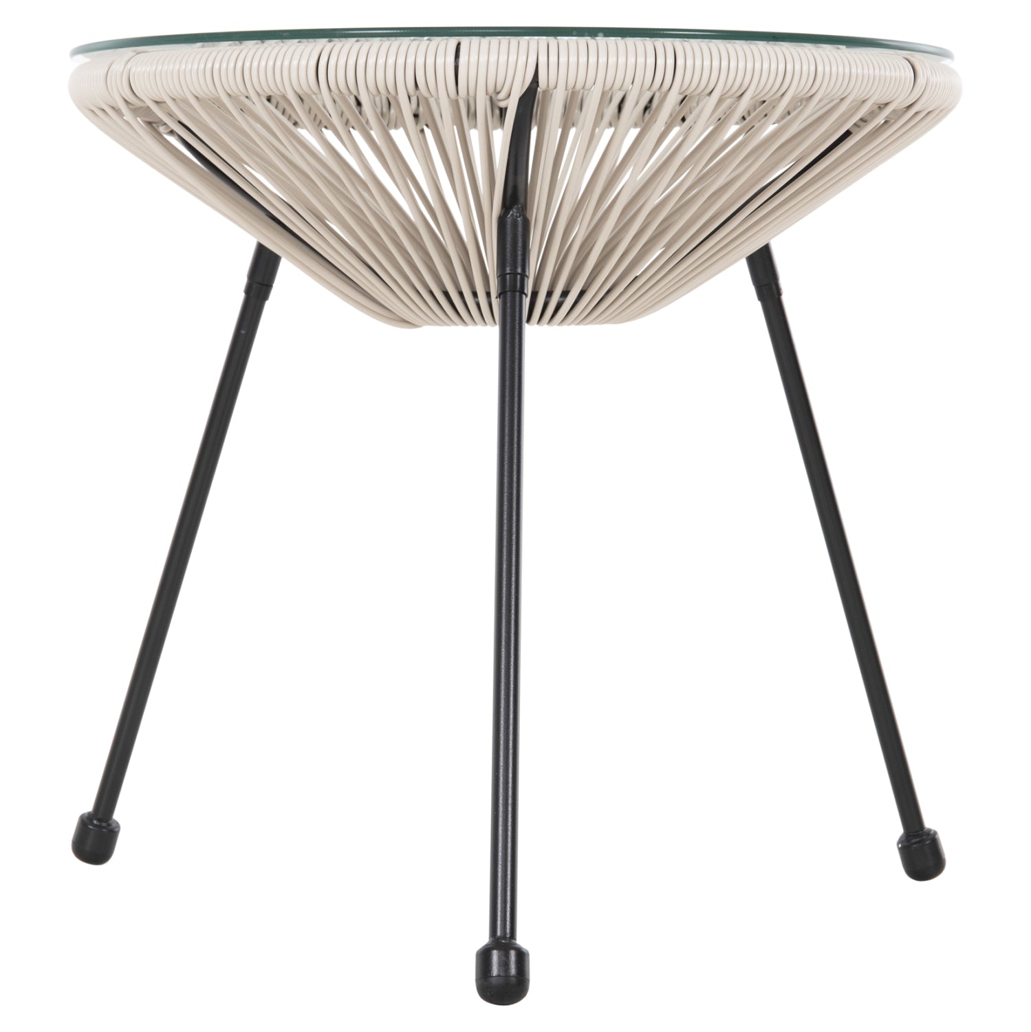 ΣΕΤ ΕΞΩΤΕΡΙΚΟΥ ΧΩΡΟΥ 3ΤΜΧ ACAPULCO HM11861.03 P.E.RATTAN ΕΚΡΟΥ-ΜΕΤΑΛΛΟ ΣΕ ΜΑΥΡΟ - Pakobazaar
