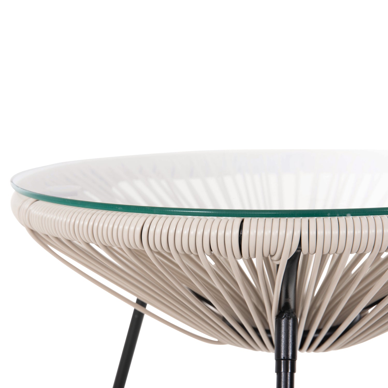 ΣΕΤ ΕΞΩΤΕΡΙΚΟΥ ΧΩΡΟΥ 3ΤΜΧ ACAPULCO HM11861.03 P.E.RATTAN ΕΚΡΟΥ-ΜΕΤΑΛΛΟ ΣΕ ΜΑΥΡΟ - Pakobazaar