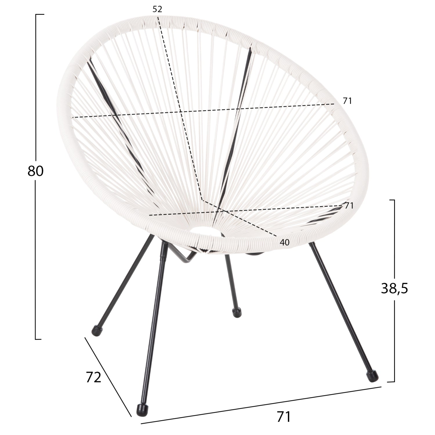 ΣΕΤ ΕΞΩΤΕΡΙΚΟΥ ΧΩΡΟΥ 3ΤΜΧ ACAPULCO HM11861.12 P.E.RATTAN ΛΕΥΚΟ-ΜΕΤΑΛΛΟ ΣΕ ΜΑΥΡΟ - Pakobazaar