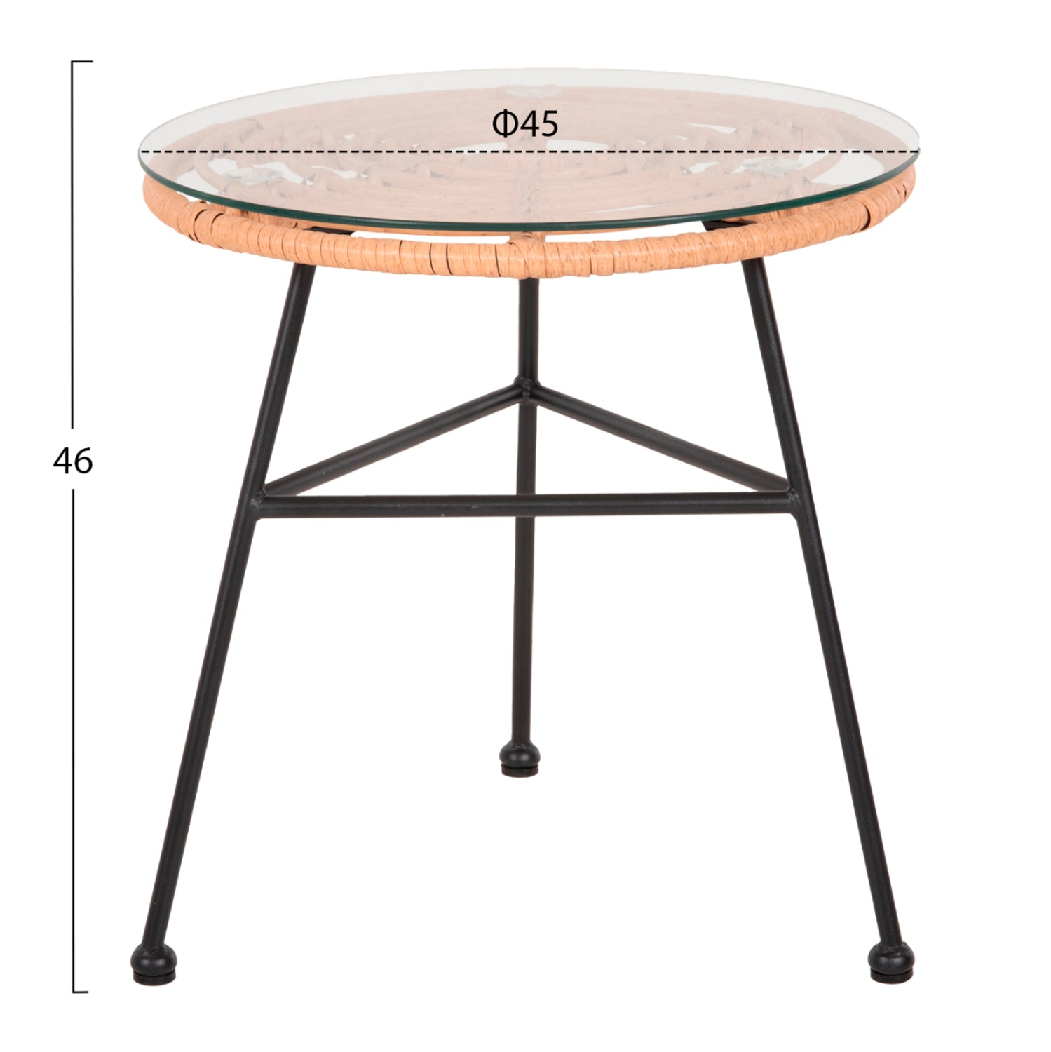 ΣΕΤ ΕΞΩΤΕΡΙΚΟΥ ΧΩΡΟΥ 3ΤΜΧ ALLEGRA HM21047.11 ΜΠΕΖ ΣΥΝΘ.RATTAN-ΜΕΤΑΛΛΟ ΣΕ ΜΑΥΡΟ - Pakobazaar