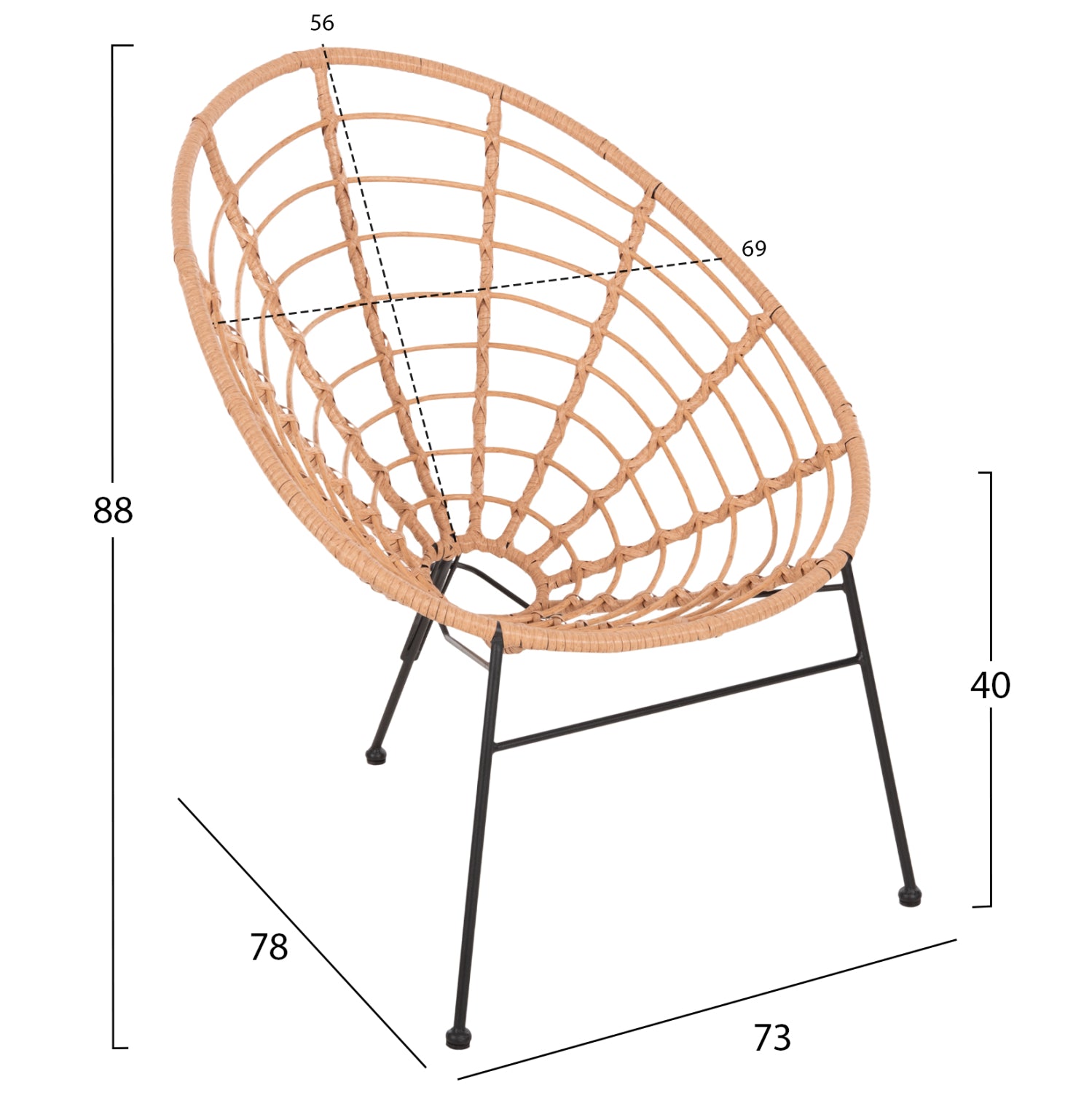 ΣΕΤ ΕΞΩΤΕΡΙΚΟΥ ΧΩΡΟΥ 3ΤΜΧ ALLEGRA HM21047.11 ΜΠΕΖ ΣΥΝΘ.RATTAN-ΜΕΤΑΛΛΟ ΣΕ ΜΑΥΡΟ - Pakobazaar