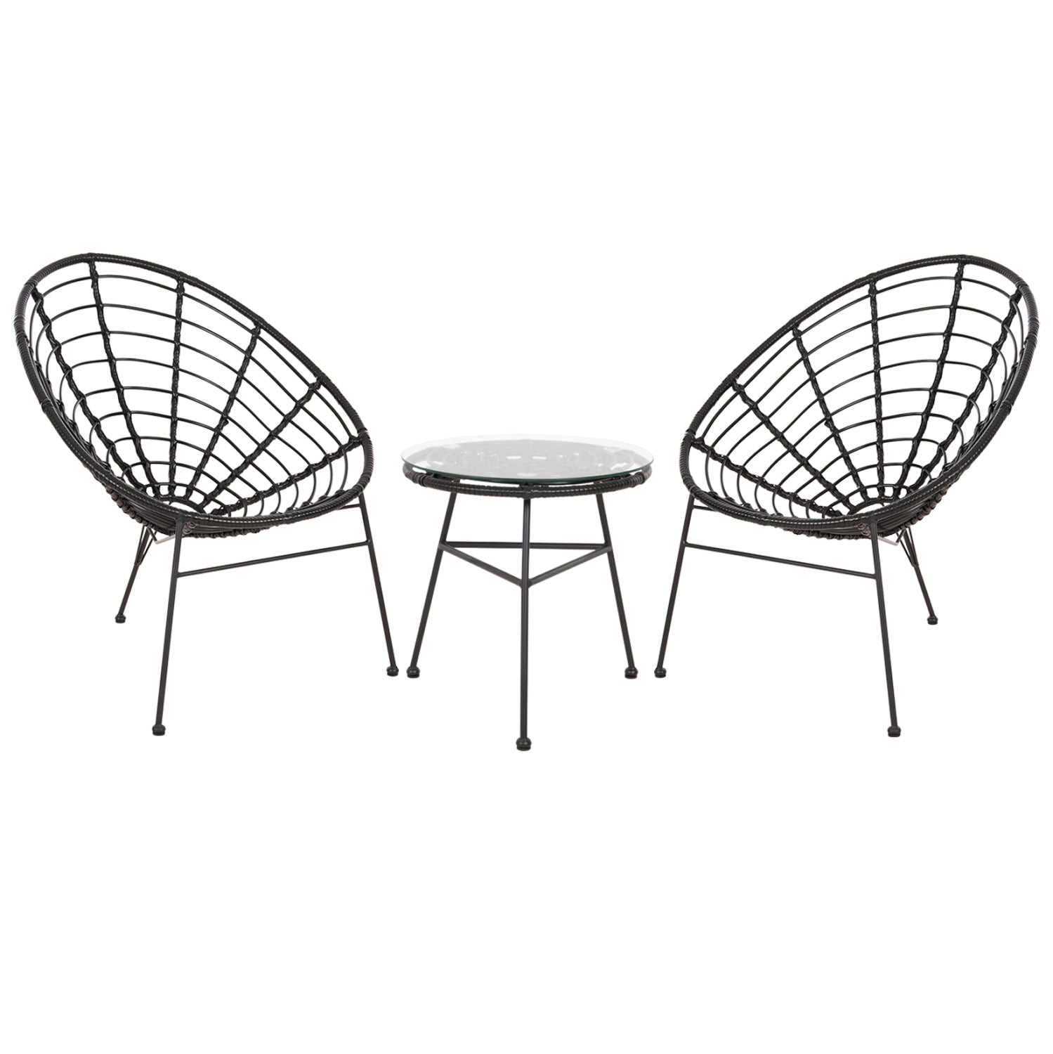 ΣΕΤ ΕΞΩΤΕΡΙΚΟΥ ΧΩΡΟΥ 3ΤΜΧ ALLEGRA HM21047.12 ΜΑΥΡΟ ΣΥΝΘ.RATTAN & ΜΕΤΑΛΛΟ - Pakobazaar