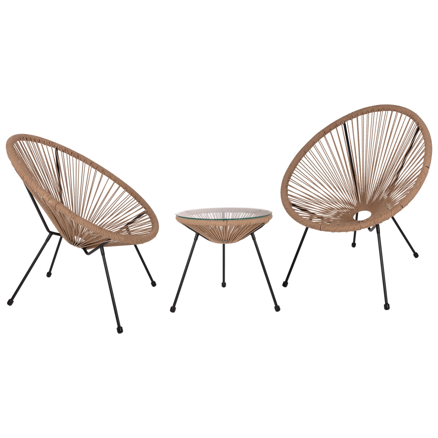 ΣΕΤ ΕΞΩΤΕΡΙΚΟΥ ΧΩΡΟΥ 3ΤΜΧ ACAPULCO HM21100 TWISTED WICKER-ΜΕΤΑΛΛΟ - Pakobazaar